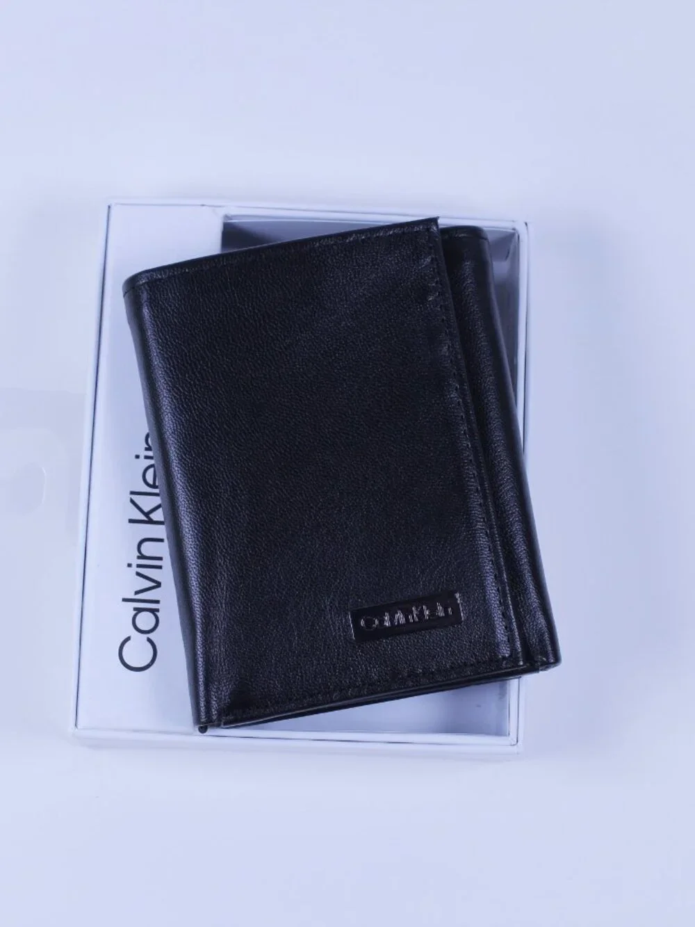 Calvin Klein Trifold Leather Wallet with RFID Protection - New in Box